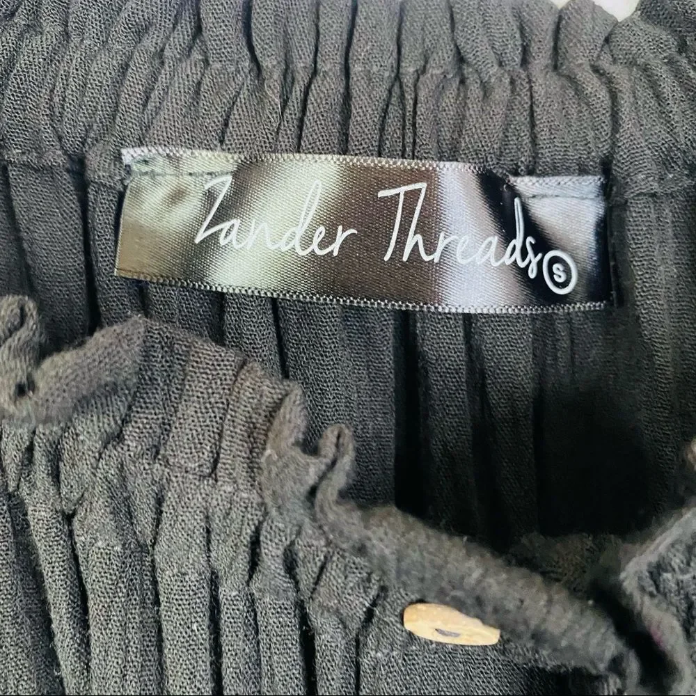NEW ZANDER THREADS BLACK OFF THE SHOULDER BOHO TOP - Picture 10 of 12